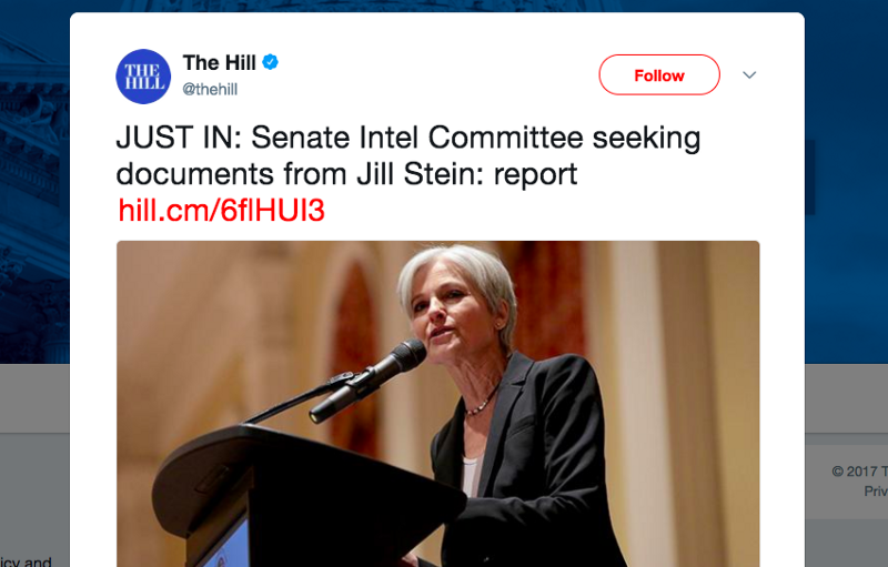 McCarthyite Witch Hunt Comes For Jill Stein