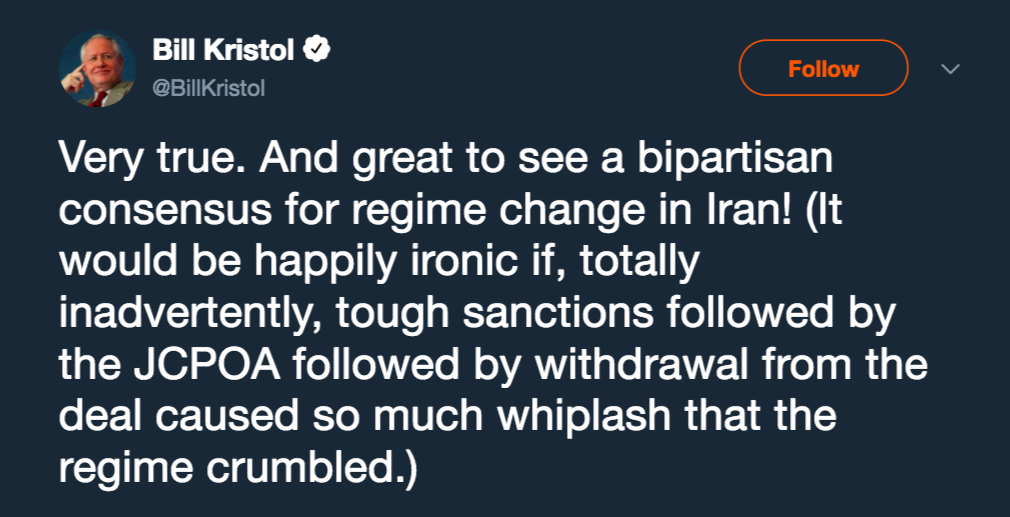 Depraved Sociopath Bill Kristol Very Excited About Recent Iran Developments