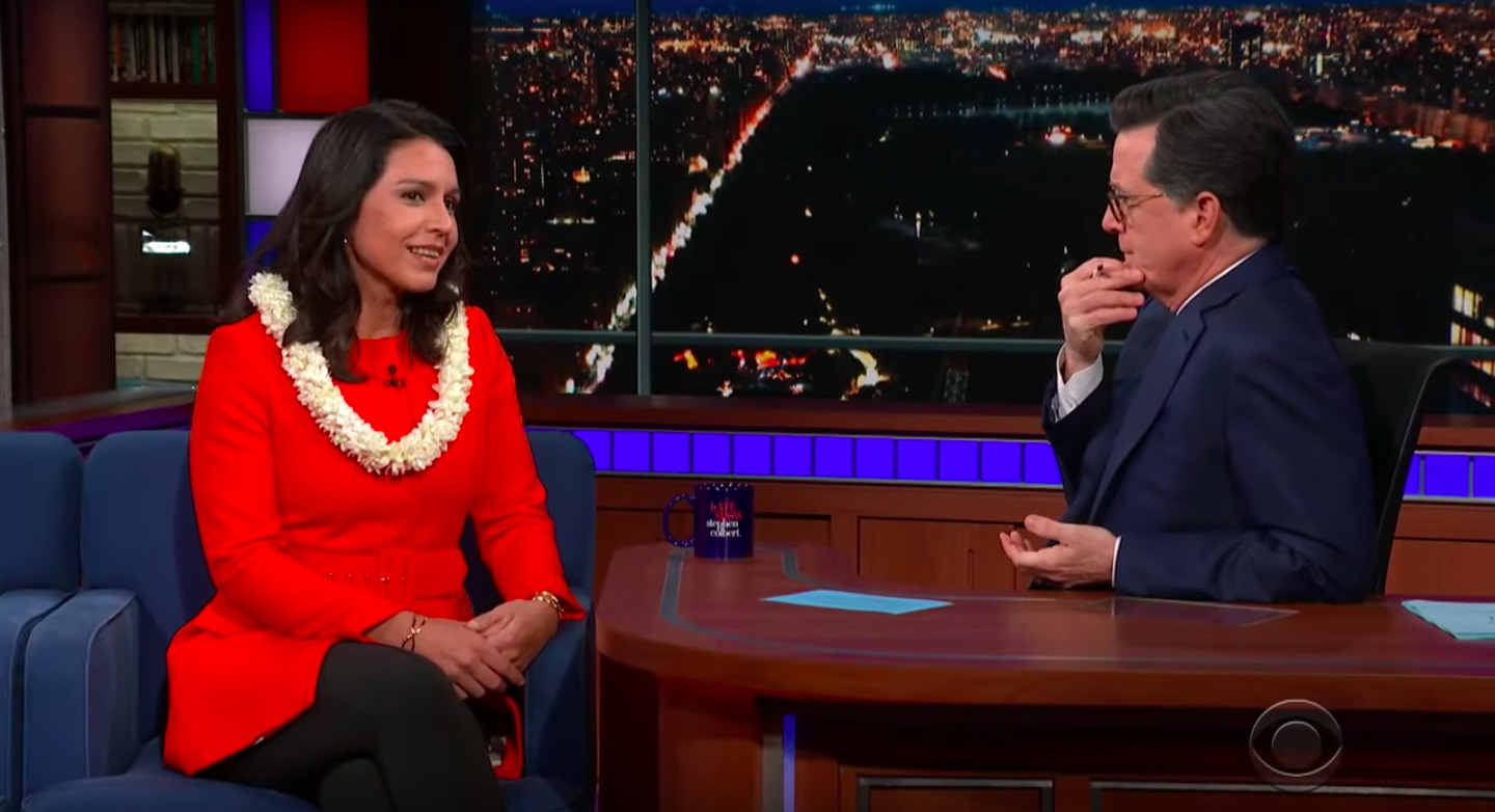 Colbert Smears Tulsi Gabbard To Her Face While Telling Zero Jokes