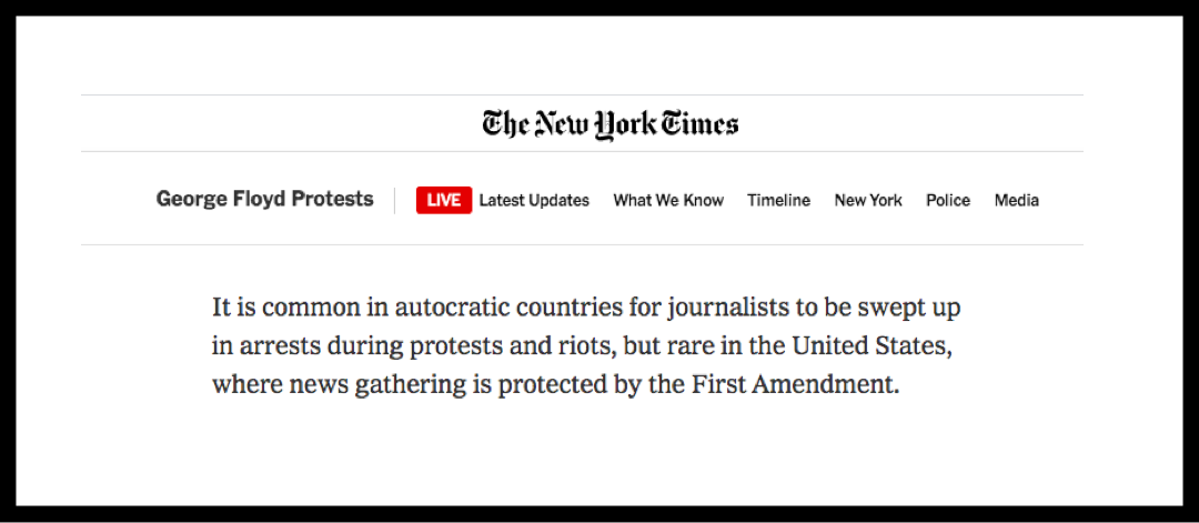 Many US Journalists Arrested After New York Times Falsely Claims That Doesn’t Happen In America