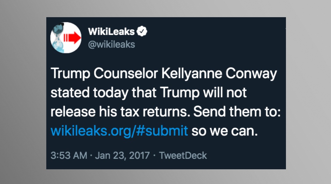 Reminder: WikiLeaks Has Always Been Open To Publishing Leaks On Trump